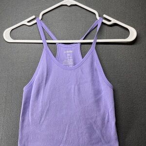 Purple‎ Sleeveless Fitted Crop Tank Top